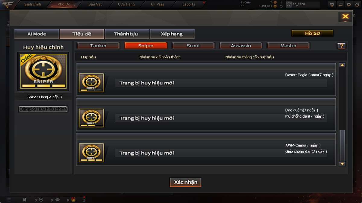 shop acc cf uy tin gia re